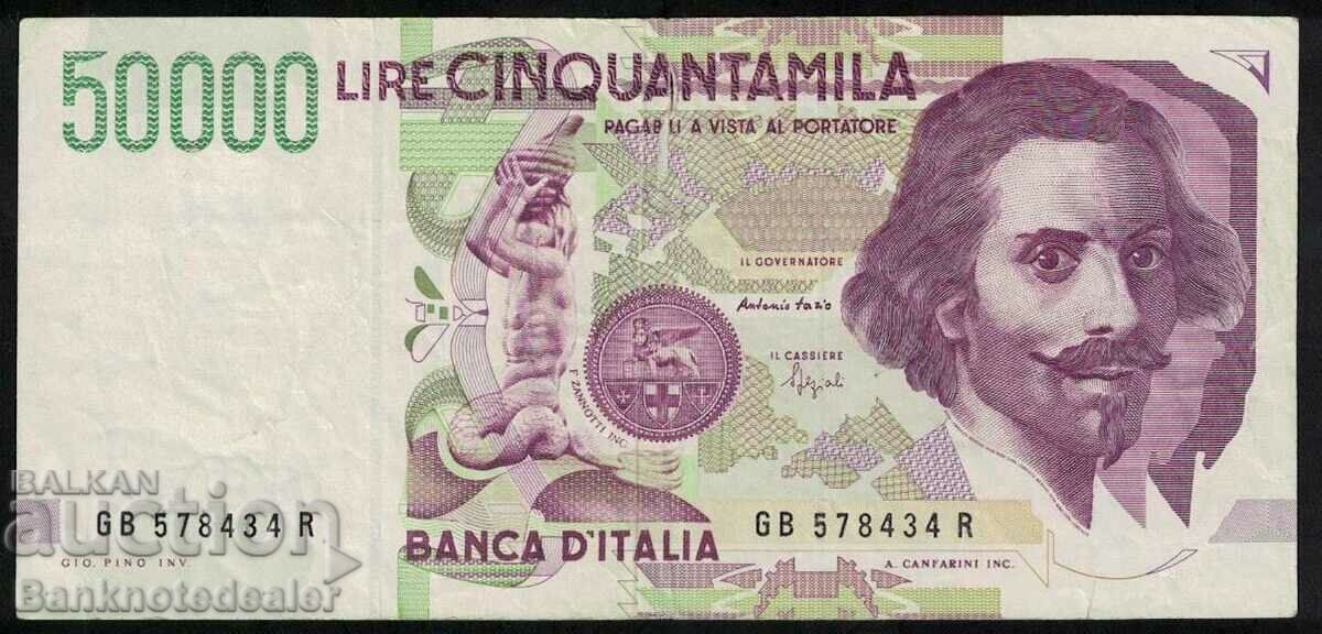 Italy 50000 lire 1992 Pick 116 Ref 8434