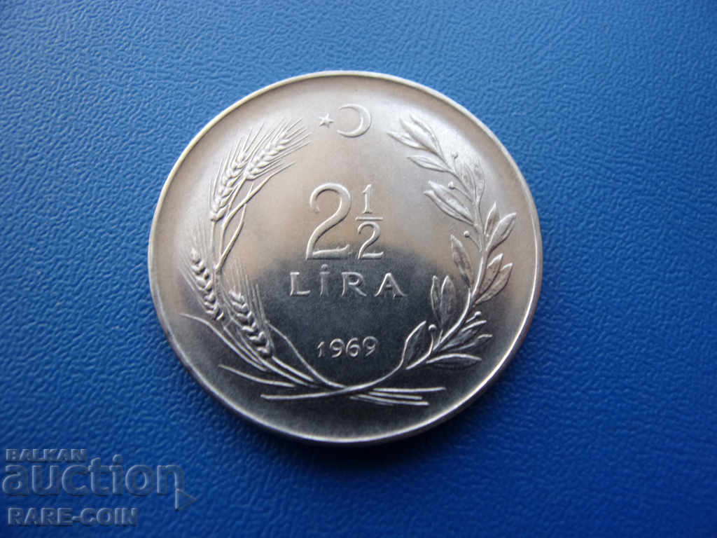 RS (32) Turcia 2½ Liri 1969 Rare