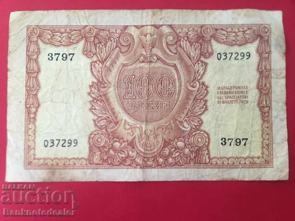 Italy 100 Lire 1951 Pick 92a Ref 7299 with price 25.00 BGN | € 12.78 Italy 100 Lire 1951 Pick 92a Ref 7299 with price 25.00 BGN | € 12.78