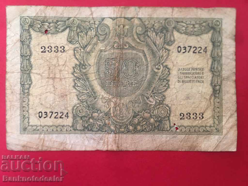 Italy 50Lire 1951 Pick 91a Ref 7224 with price 15.00 BGN | € 7.67 Italy 50Lire 1951 Pick 91a Ref 7224 with price 15.00 BGN | € 7.67
