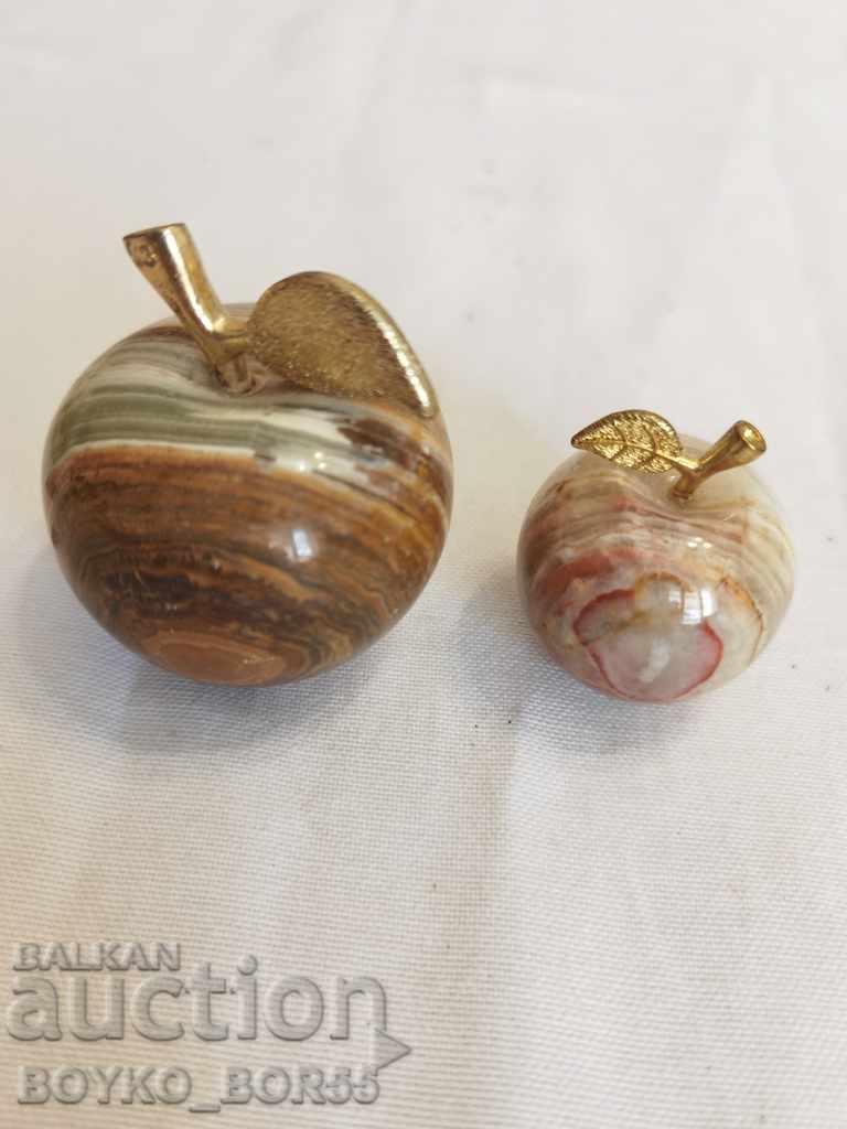 Two Apples of Polished Agate and Metal with price 58.00 BGN | € 29.65 Two Apples of Polished Agate and Metal with price 58.00 BGN | € 29.65