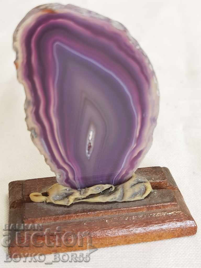 Tile of Polished Agate and Wooden Stand with price 58.00 BGN | € 29.65 Tile of Polished Agate and Wooden Stand with price 58.00 BGN | € 29.65