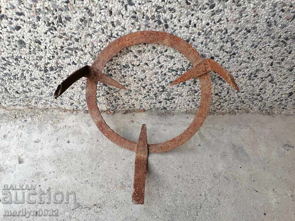 An old forged sack, fireplace, grill, wrought iron - 5