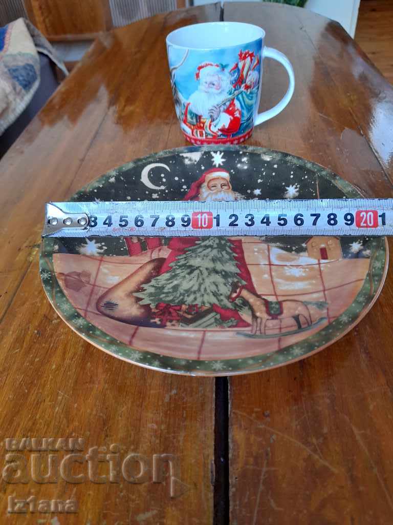 Аукцион Стара коледна чиния,чаша Аукцион Стара коледна чиния,чаша