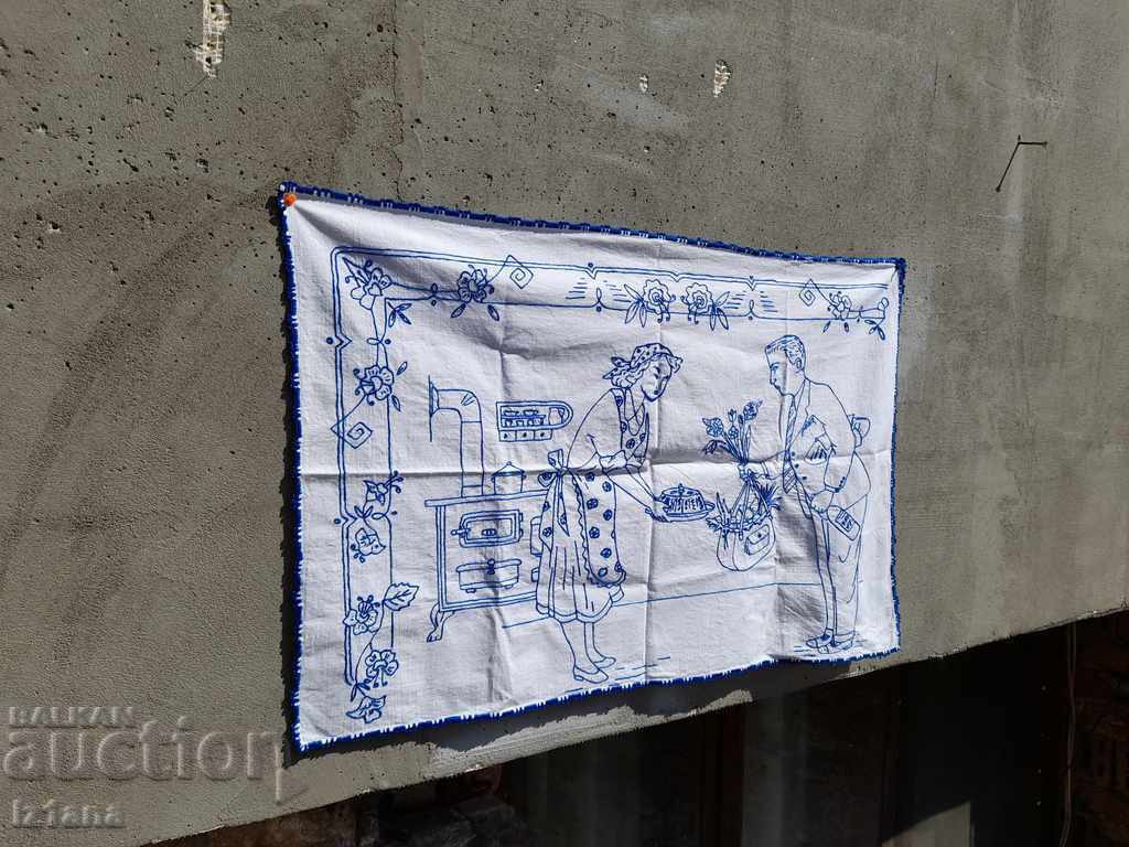 Covor brodat antic, tapet cu preț 32.00 BGN | € 16.36 Covor brodat antic, tapet cu preț 32.00 BGN | € 16.36