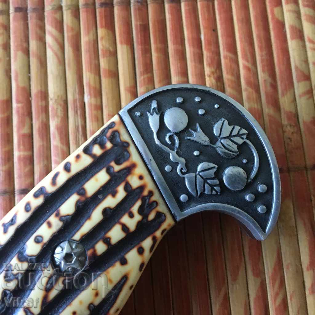 Knife - metal guards inlaid - Alligator steel 65x13 - 5 Knife - metal guards inlaid - Alligator steel 65x13 - 5