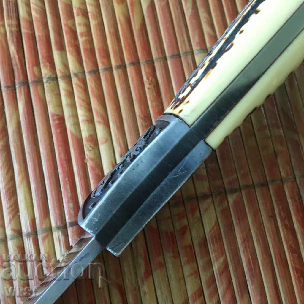 Knife - metal guards inlaid - Alligator steel 65x13 - 6 Knife - metal guards inlaid - Alligator steel 65x13 - 6