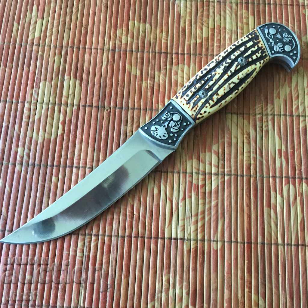 Knife - metal guards inlaid - Alligator steel 65x13