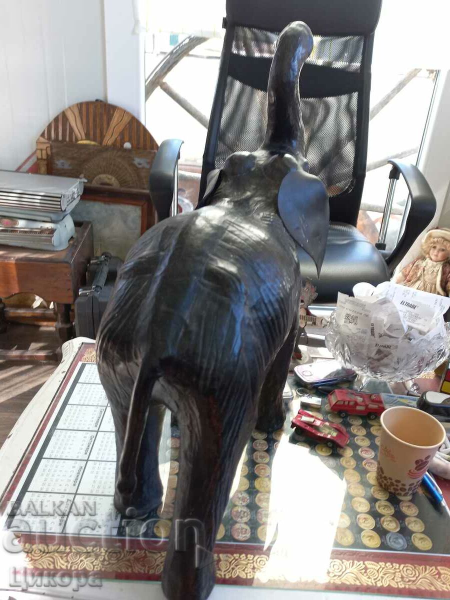 HUGE LEATHER ELEPHANT - 5
