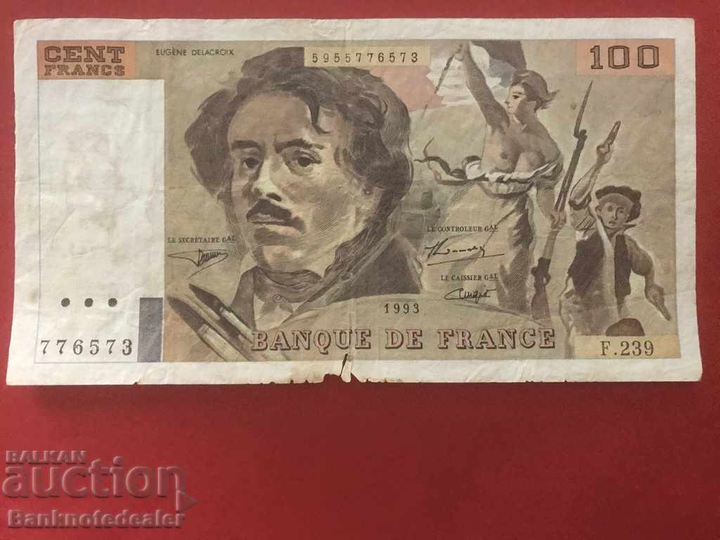 Franța 100 franci 1993 Pick 154c Ref 6573