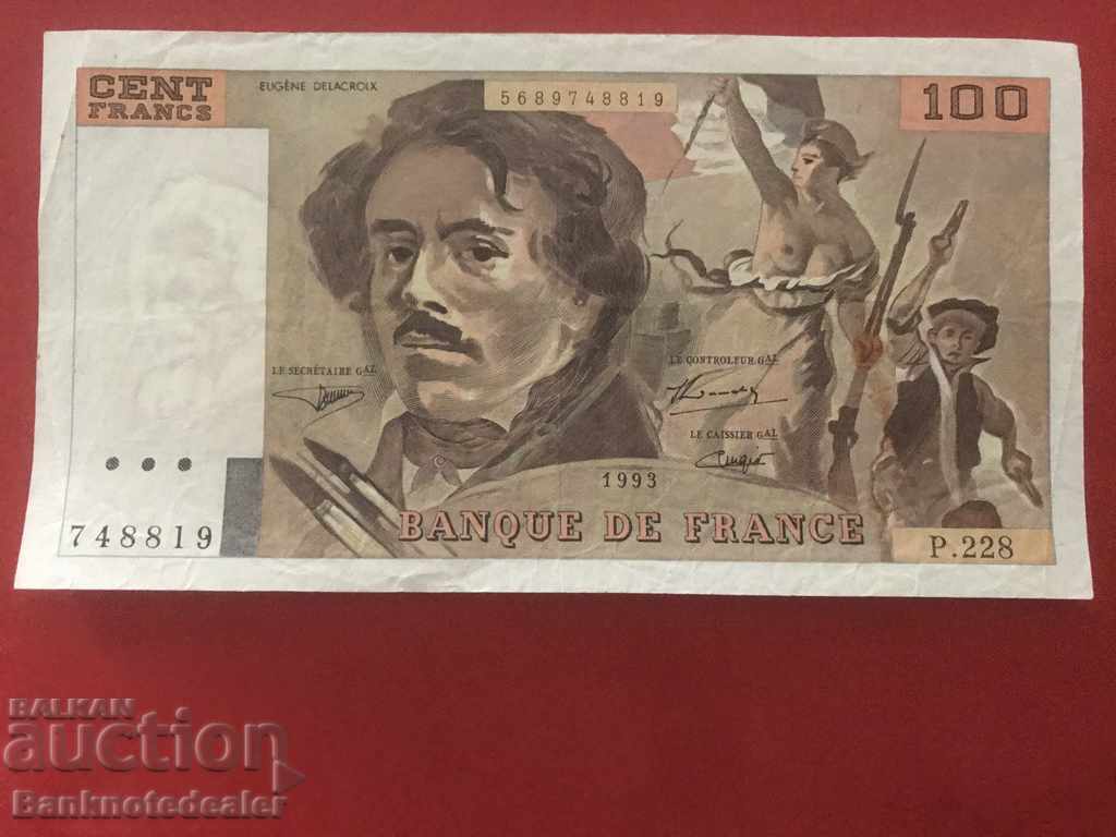 France 100 Francs 1993 Pick 154c Ref 8819