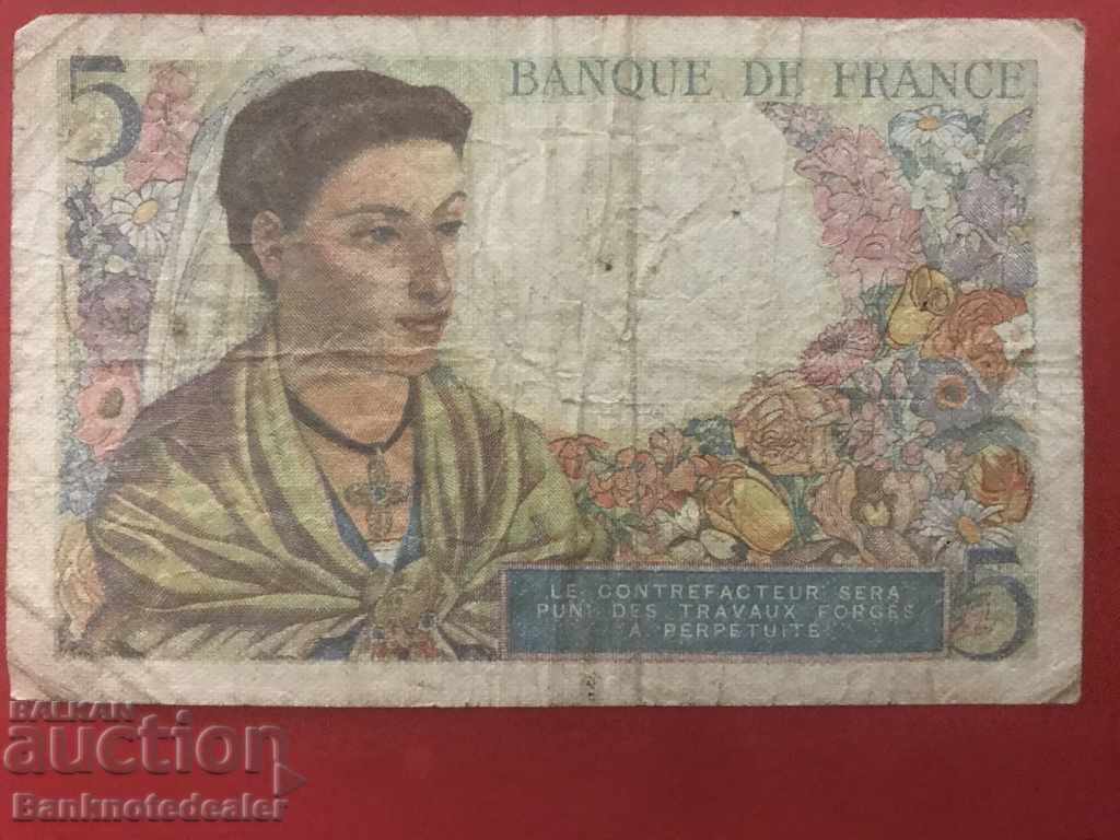 French 5 Francs 1943 Pick 98 Ref 7721 with price 10.00 BGN | € 5.11 French 5 Francs 1943 Pick 98 Ref 7721 with price 10.00 BGN | € 5.11