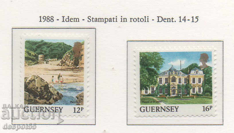 1988. Guernsey. Emisie regulată - timbre cu role.