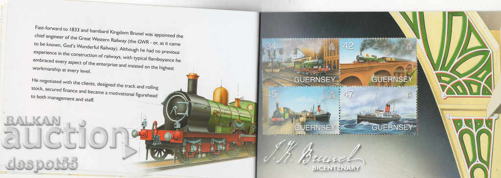 Auction 2006 Guernsey. Zumbard Kingdum Brunel, British engineer. Carnet Auction 2006 Guernsey. Zumbard Kingdum Brunel, British engineer. Carnet