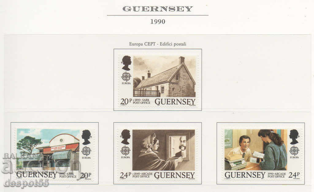 1990. Guernsey. Europa - Oficii poștale.