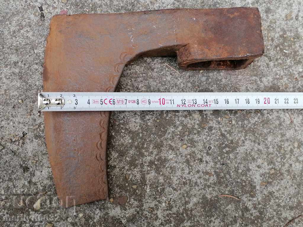 Auction Old ax with engraved ax tool wrought iron Auction Old ax with engraved ax tool wrought iron