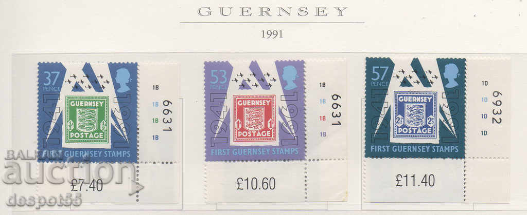 1991. Guernsey. 50 de ani de timbru poștal Guernsey.