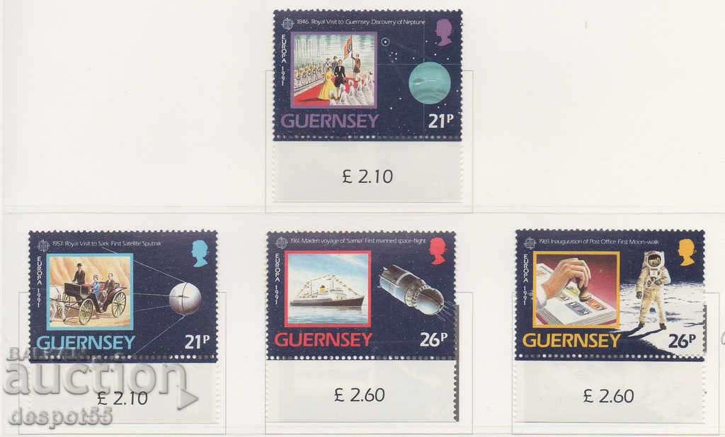 1991. Guernsey. EUROPA - Spațiul cosmic european.
