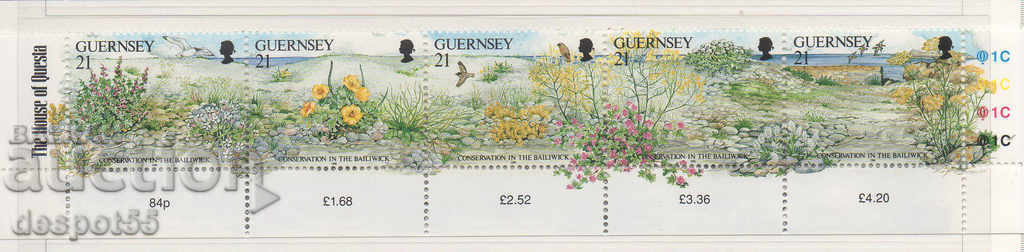 1991. Guernsey. Προστασία της φύσης. Λωρίδα.