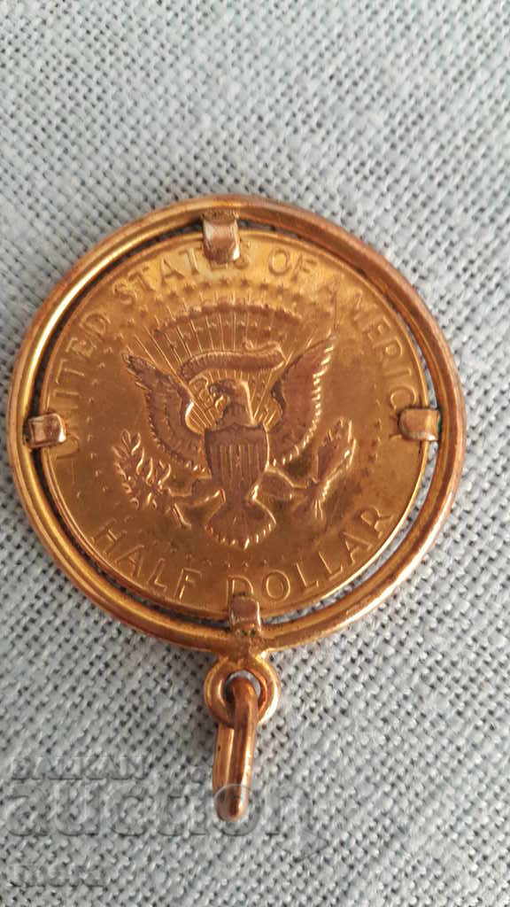 Dollar medallion - gold-plated silver 1/2 dollar 1968 in hardware with price 60.00 BGN | € 30.68 Dollar medallion - gold-plated silver 1/2 dollar 1968 in hardware with price 60.00 BGN | € 30.68