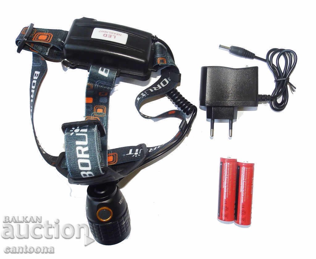 LED Headlamp with Rechargeable Batteries and Built-in Laser with price 24.99 BGN | € 12.78