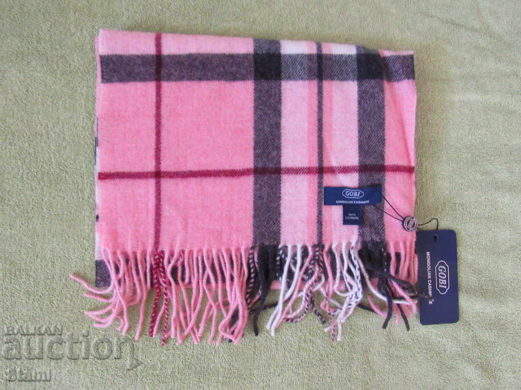 New GOBI Cashmere Scarf - Pink, Gray and Black, Mongolia with price 146.00 BGN | € 74.65 New GOBI Cashmere Scarf - Pink, Gray and Black, Mongolia with price 146.00 BGN | € 74.65