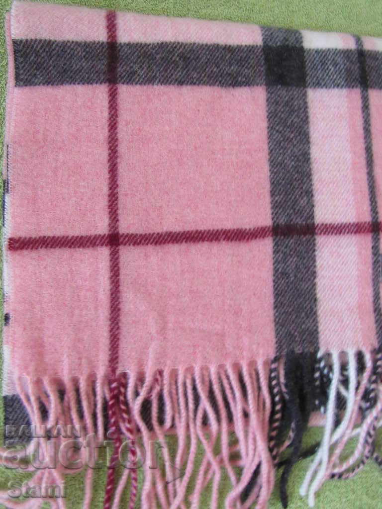 Delivery of New GOBI Cashmere Scarf - Pink, Gray and Black, Mongolia Delivery of New GOBI Cashmere Scarf - Pink, Gray and Black, Mongolia