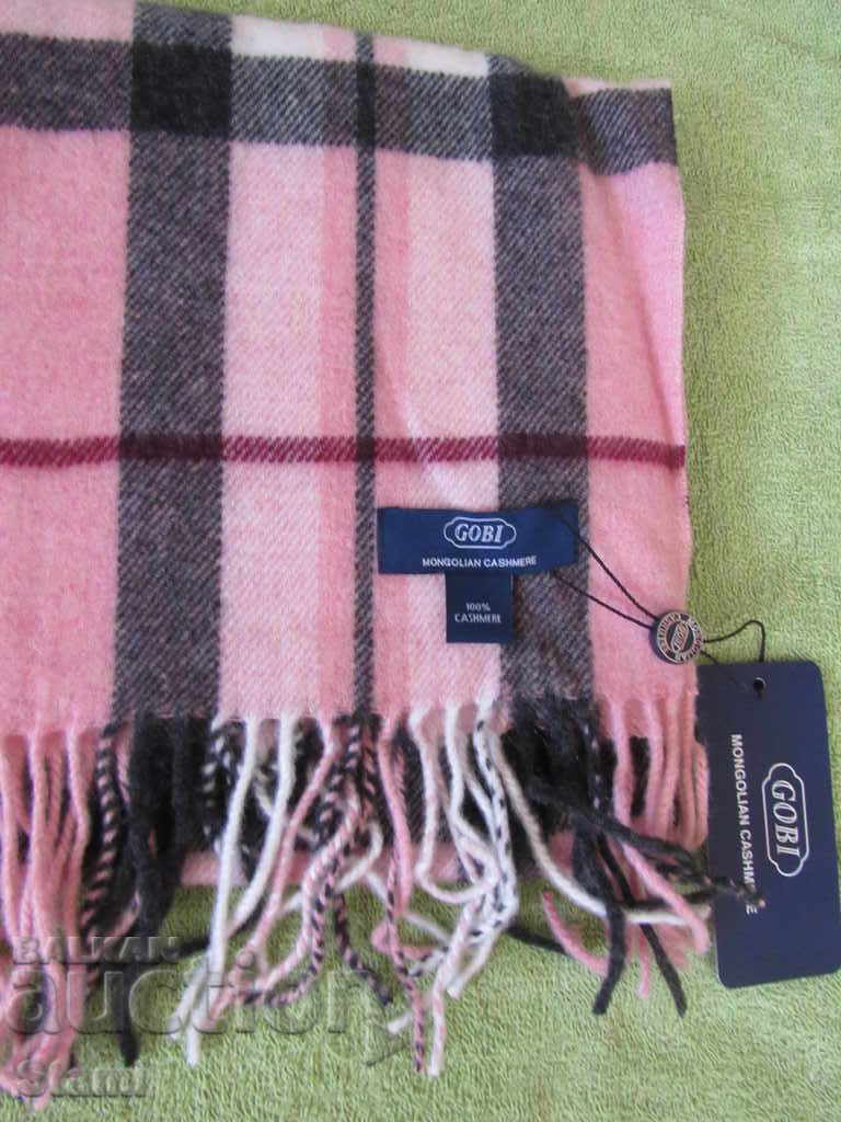 New GOBI Cashmere Scarf - Pink, Gray and Black, Mongolia - 5 New GOBI Cashmere Scarf - Pink, Gray and Black, Mongolia - 5
