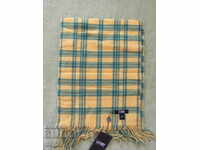 New GOBI cashmere scarf-yellow and green-check, Mongolia