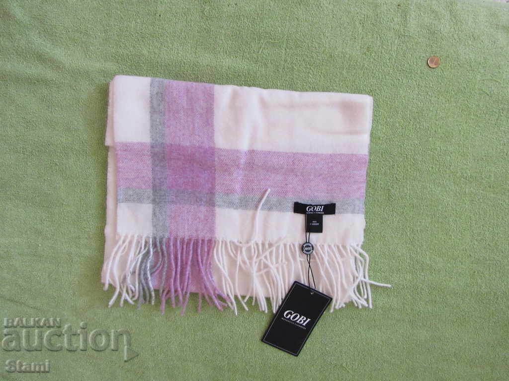 Νέο κασκόλ GOBI Cashmere-Purple and White, Μογγολία με τιμή 146.00 BGN | € 74.65 Νέο κασκόλ GOBI Cashmere-Purple and White, Μογγολία με τιμή 146.00 BGN | € 74.65