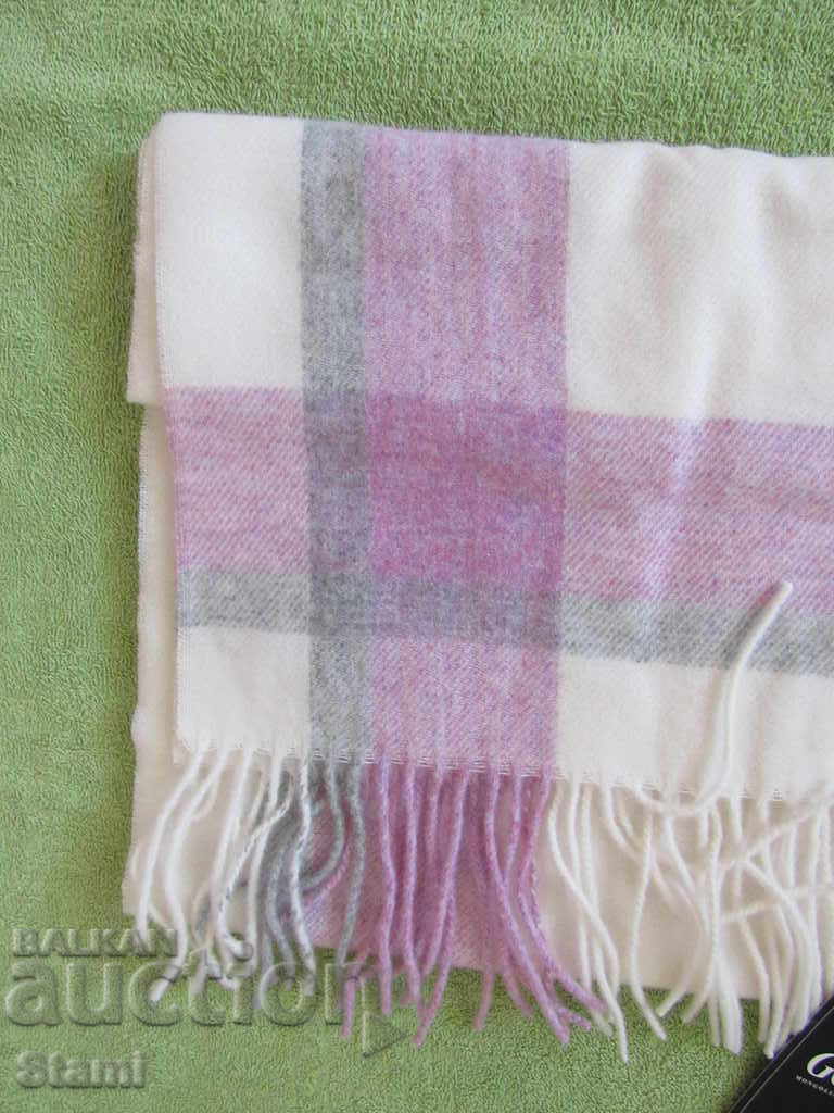 Δημοπρασία Νέο κασκόλ GOBI Cashmere-Purple and White, Μογγολία Δημοπρασία Νέο κασκόλ GOBI Cashmere-Purple and White, Μογγολία