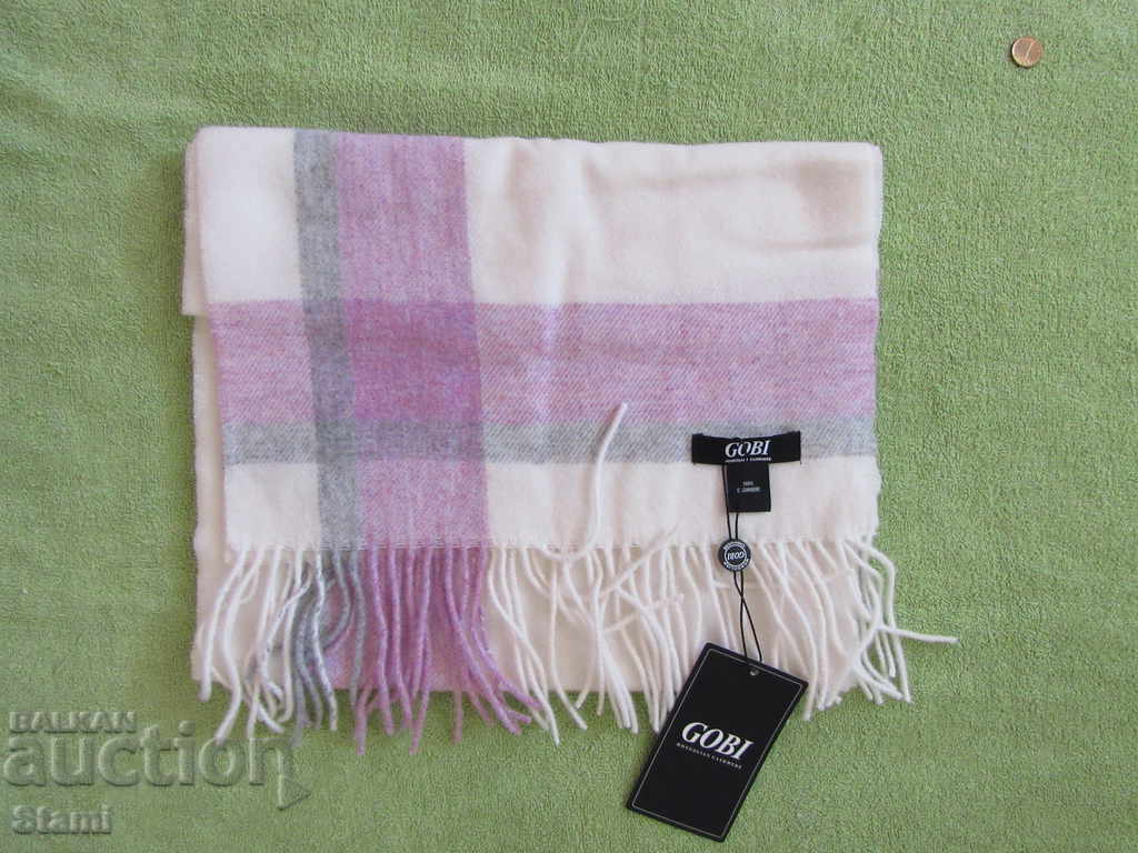 Νέο κασκόλ GOBI Cashmere-Purple and White, Μογγολία Νέο κασκόλ GOBI Cashmere-Purple and White, Μογγολία