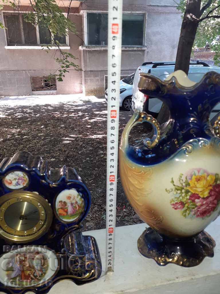 Amazing old English cobalt watch with gilding two vases - 5 Amazing old English cobalt watch with gilding two vases - 5