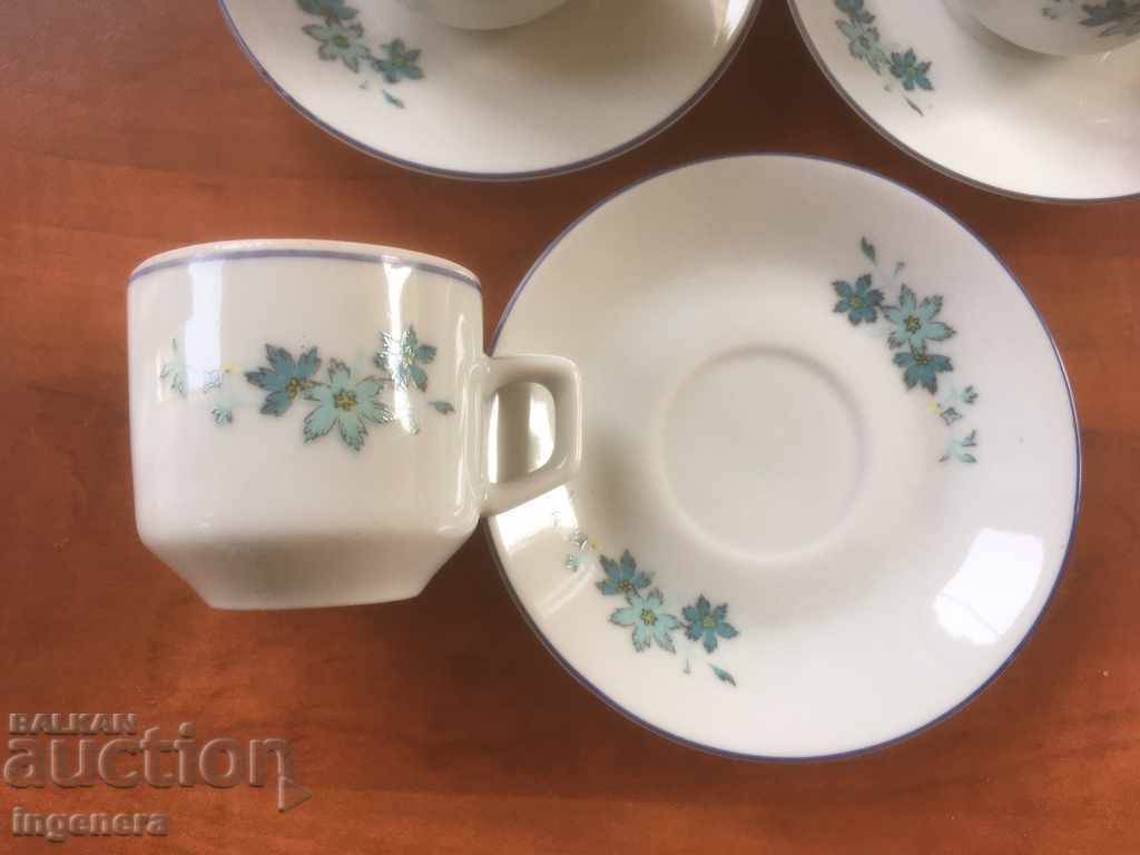 Livrarea SET PLACĂ PORȚELANĂ CUPĂ CAFĂ BULGARIA 3 BUC