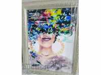 ABSTRACT LOVE, oil painting on canvas, signature frame