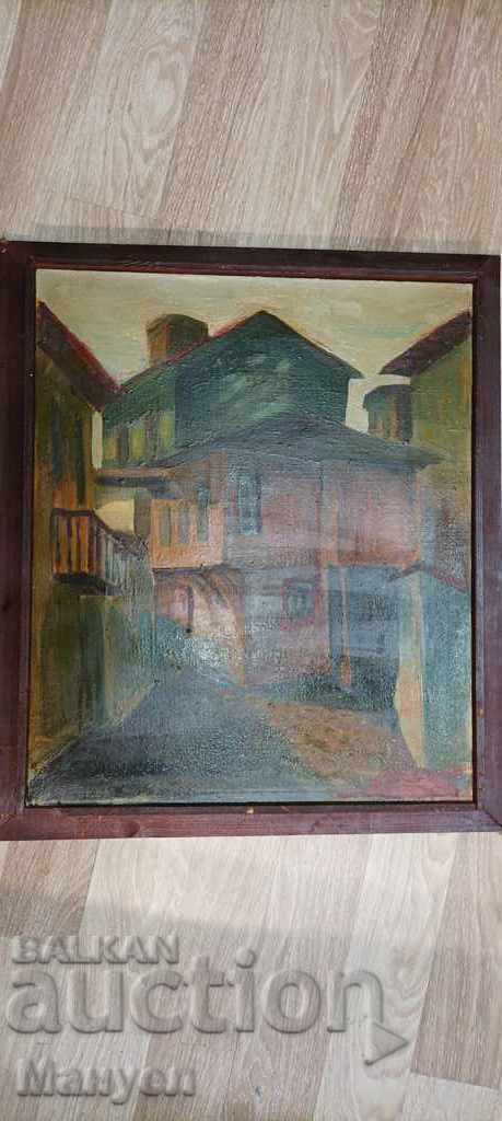 Продавам картина "Старият град"-Пловдив ,масло.