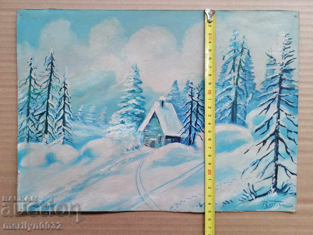 Delivery of Old watercolor early 20th century picture color Delivery of Old watercolor early 20th century picture color