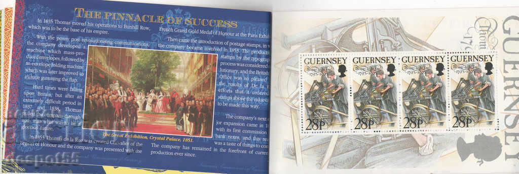 Delivery of 1993. Guernsey. 200 years since the birth of Thomas de Rue. Carnet. Delivery of 1993. Guernsey. 200 years since the birth of Thomas de Rue. Carnet.