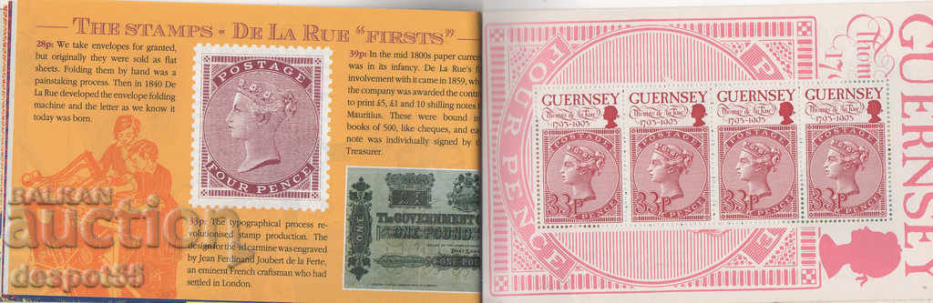 1993. Guernsey. 200 years since the birth of Thomas de Rue. Carnet. - 5 1993. Guernsey. 200 years since the birth of Thomas de Rue. Carnet. - 5