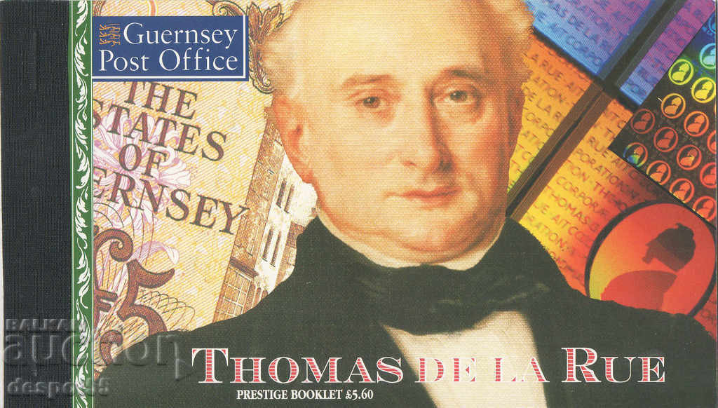 1993. Guernsey. 200 χρόνια από τη γέννηση του Thomas de Rue. Καρνέτο.