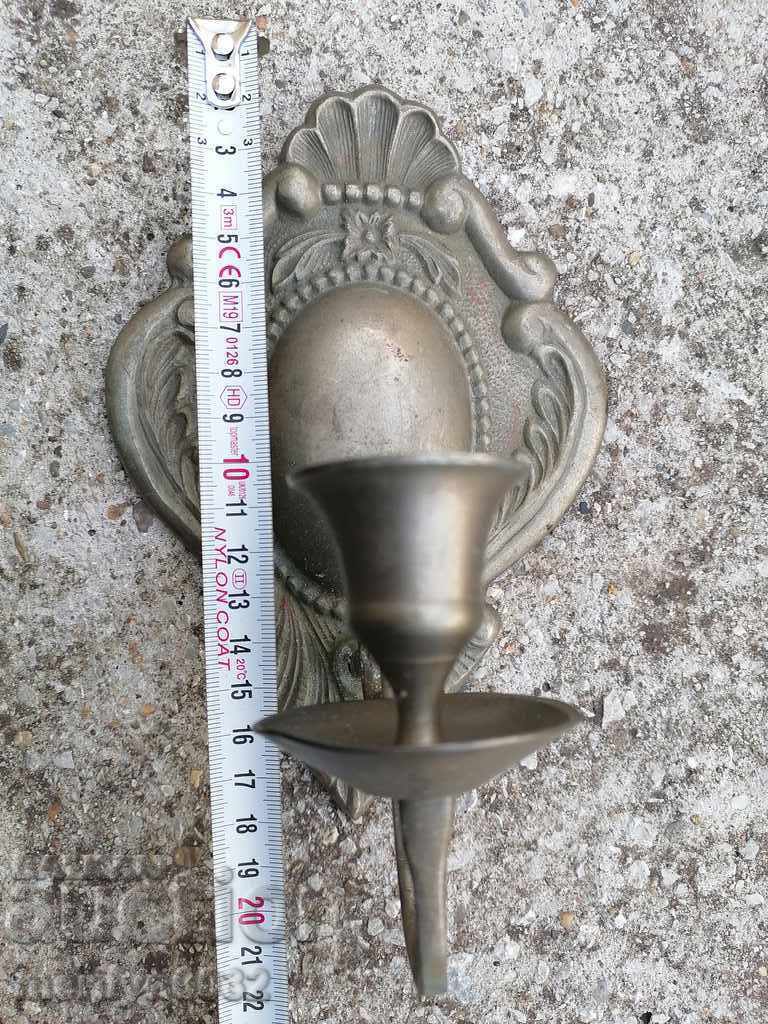 Candelabru vechi din bronz pentru lumânare de perete, lampă - 5 Candelabru vechi din bronz pentru lumânare de perete, lampă - 5