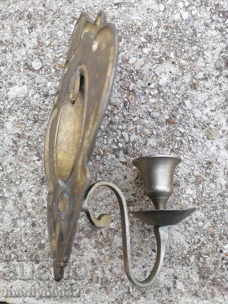 Candelabru vechi din bronz pentru lumânare de perete, lampă - 7 Candelabru vechi din bronz pentru lumânare de perete, lampă - 7