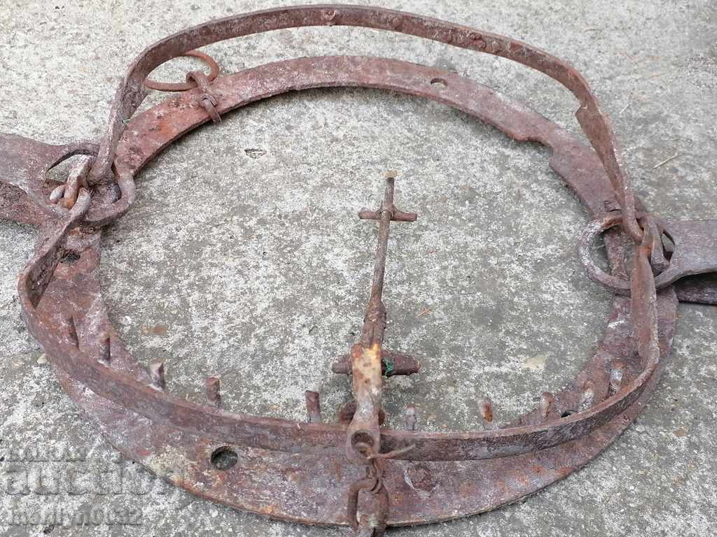 Old hand forged trap spikes wrought iron LARGE 1 meter - 5 Old hand forged trap spikes wrought iron LARGE 1 meter - 5