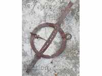 Old hand forged trap spikes wrought iron LARGE 1 meter