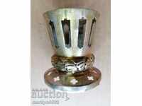 Revival silver table lamp chandelier silver cross