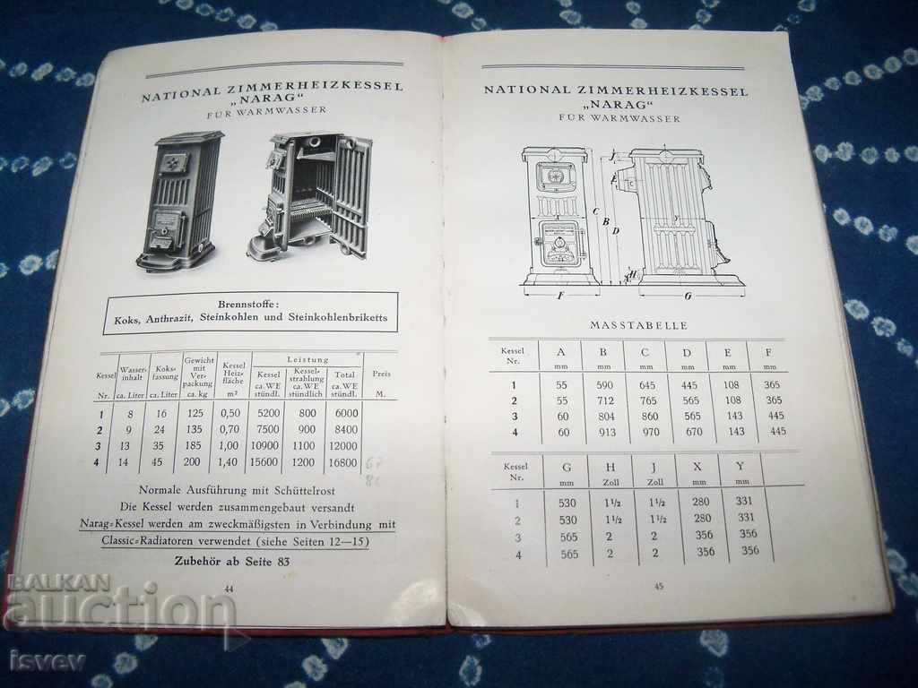 Delivery of Old German catalog for radiators, boilers and others from 1923.