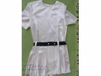 White short satin dress with short sleeves, new, size 42