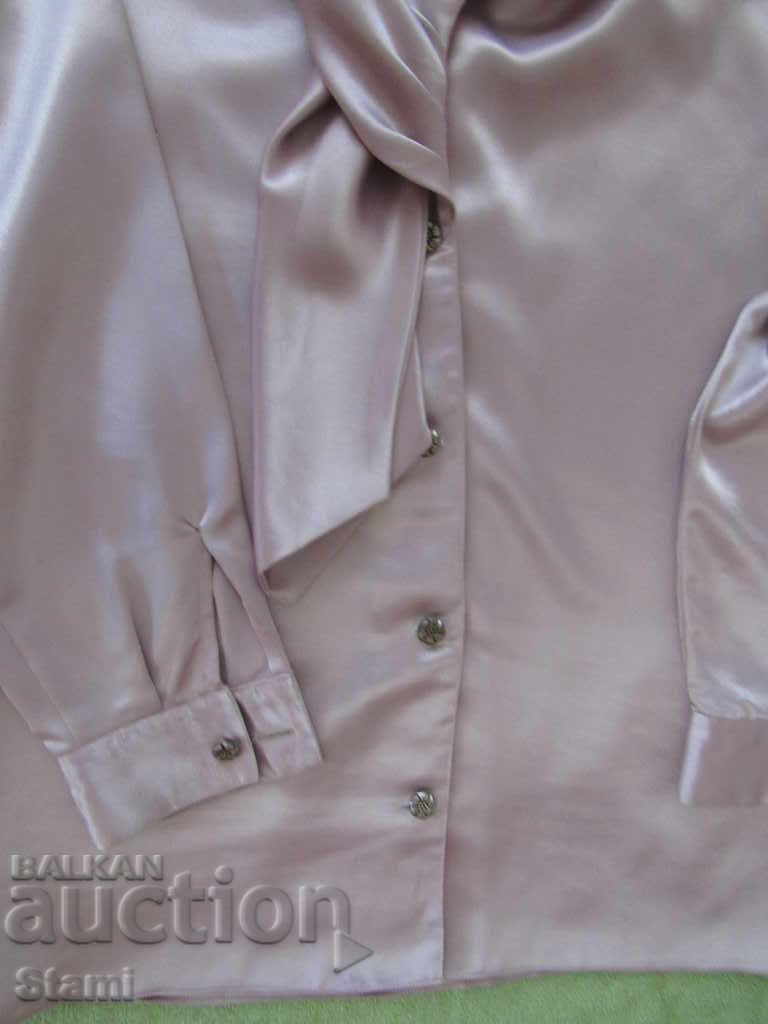 Bluza dama culoare satin trandafir, marimea XL - 5