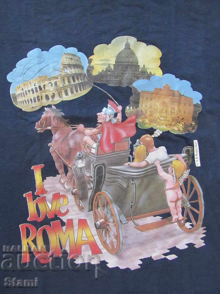 Оригинална мъжка тениска с къс ръкав от Рим с щампа,XL с цена 24.00 лв. | € 12.27 Оригинална мъжка тениска с къс ръкав от Рим с щампа,XL с цена 24.00 лв. | € 12.27