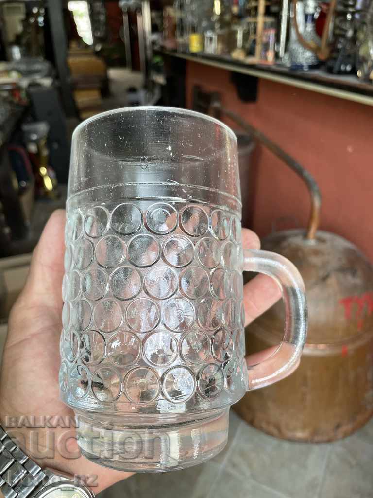 10645. SERVICE 15 LARGE BEER GLASSES SOLID GLASS - 6 10645. SERVICE 15 LARGE BEER GLASSES SOLID GLASS - 6